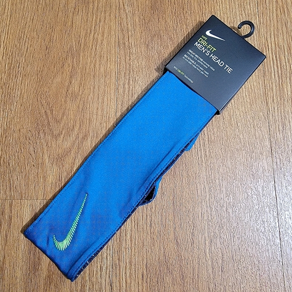 Nike Pro Combat Dri-Fit Reversible Head Tie Embroidered Blue Black Gold New